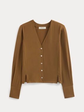 Everlane washable silk v neck blouse